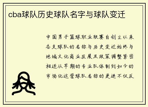 cba球队历史球队名字与球队变迁